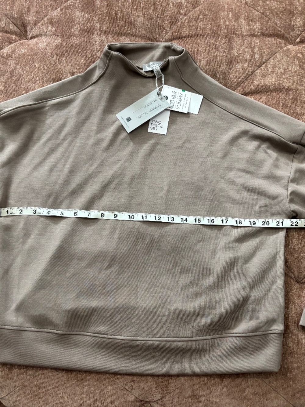 Cable and gauge yummy modal mock neck top large